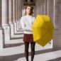 Mini parapluie jaune moutarde – micro & solide – MARTIN