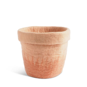 Caches pots en laine -terracotta l