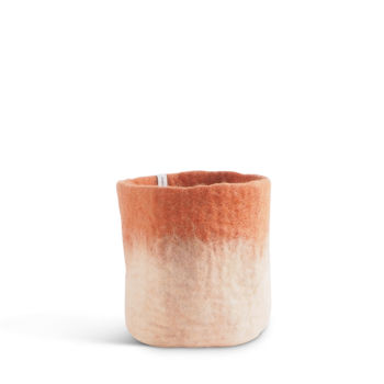 Cache pot en laine m - terracota