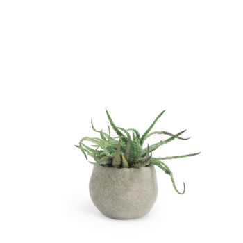 Cache pot arrondi en laine s - gris