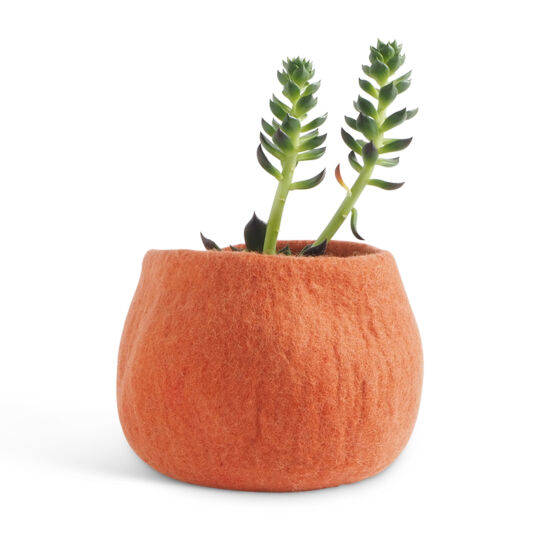 Caches Pots arrondis en laine – Terracotta S