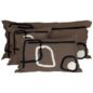 Coussin Tikri en lin et coton couleur Brownie - 55x110 cms