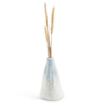 Wool vase l - artic blue