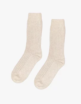 Chaussettes merinos ivory white