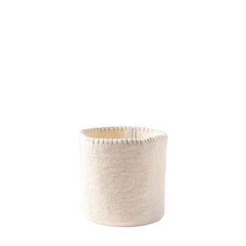 Cache pot laine m blanc