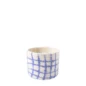 Cache Pot Laine M Checked Bleu