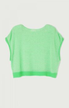 Pull sans manches zakday rayures vert