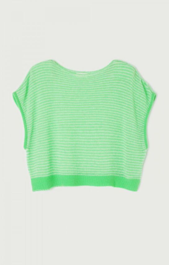 Pull Sans Manches Zakday Rayures Vert