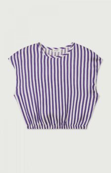 Top shaning rayures violettes