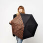 Parapluie Bicolore Noir Et Léopard