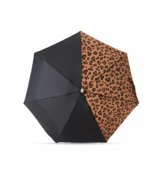 Parapluie bicolore noir et léopard