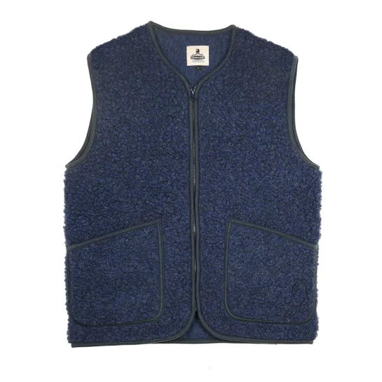 Veste Sans Manches Laine Bleu Dark Blue