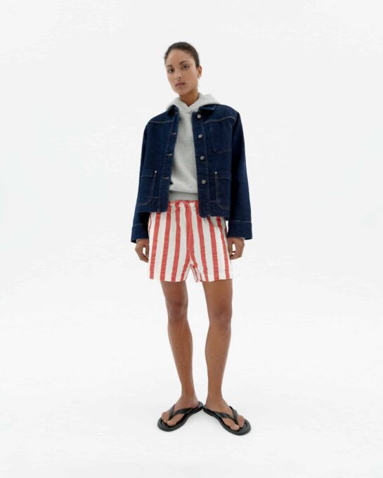 Short Geranio Rayures Rouge