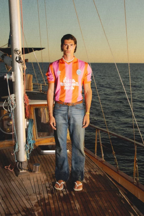 Maillot de Foot rayures rose & orange