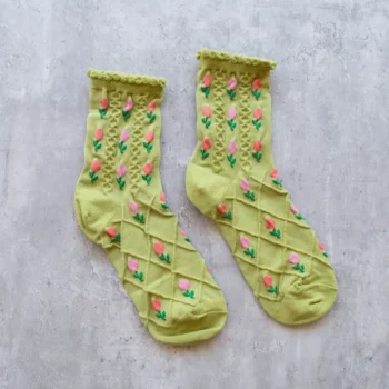 Chaussettes tulipes couleur sauge 36-40