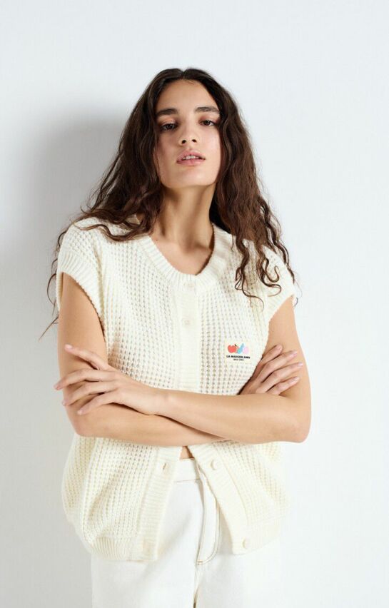 Gilet Manches Courtes Crashway Nacre