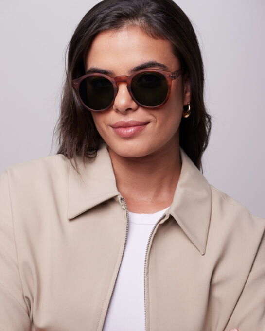 Lunettes De Soleil #m Havane Green Lenses