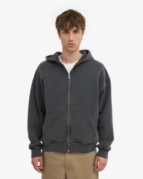 Veste oversized à capuche zipée faded black