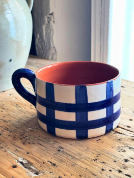 Flat mug bleu marine