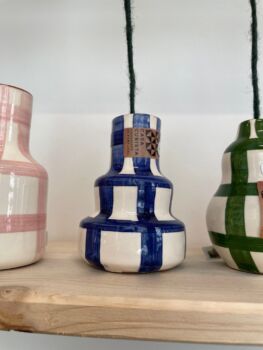 Stepped mini vase bleu
