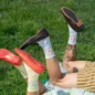 Chaussettes Citron Clair Fleur Bleue