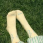 Chaussettes Citron Clair Fleur Bleue