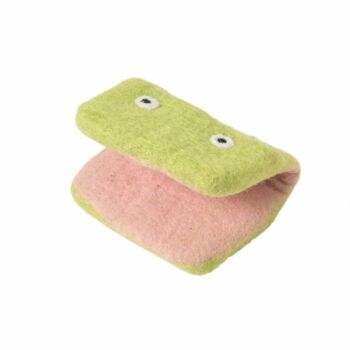 Manique grenouille en laine