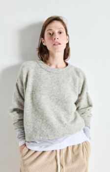 Pull vitow gris clair mélangé