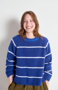 Pull vitow bleu royal rayure
