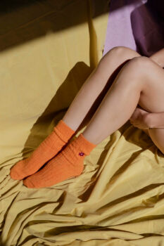 Chaussettes orange laine