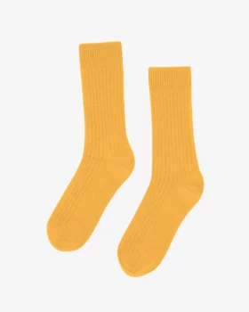 Chaussettes laine merinos burned yellow