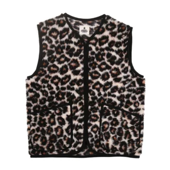 Veste sans manches laine léopard