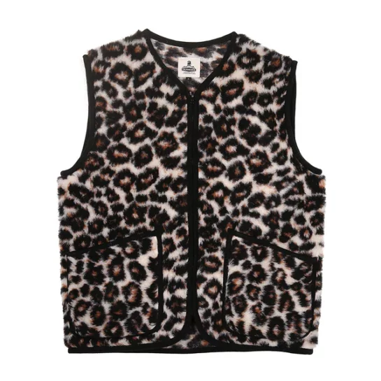 Veste Sans Manches Laine Léopard