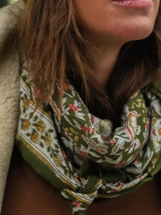 Foulard Adulte New Delhi Vert 100 Cm