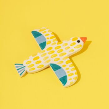 Céramique oiseau yellow jaune