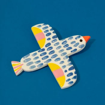 Céramique oiseau bird deep blue bleu marine