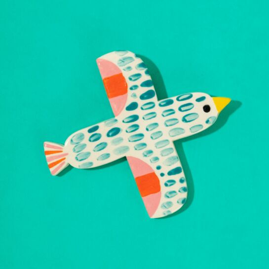 Céramique Oiseau Bird Teal Turquoise