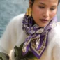 Foulard Grand Format Manon Prune