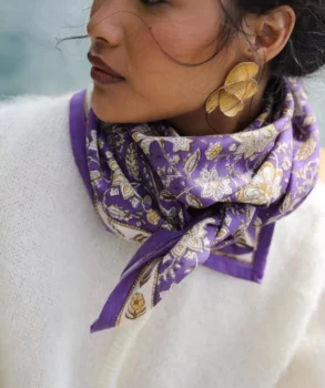 Foulard grand format manon prune