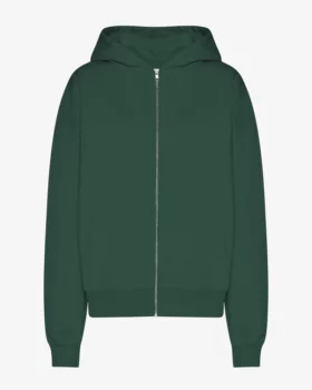 Veste oversized à capuche zipée emerald green