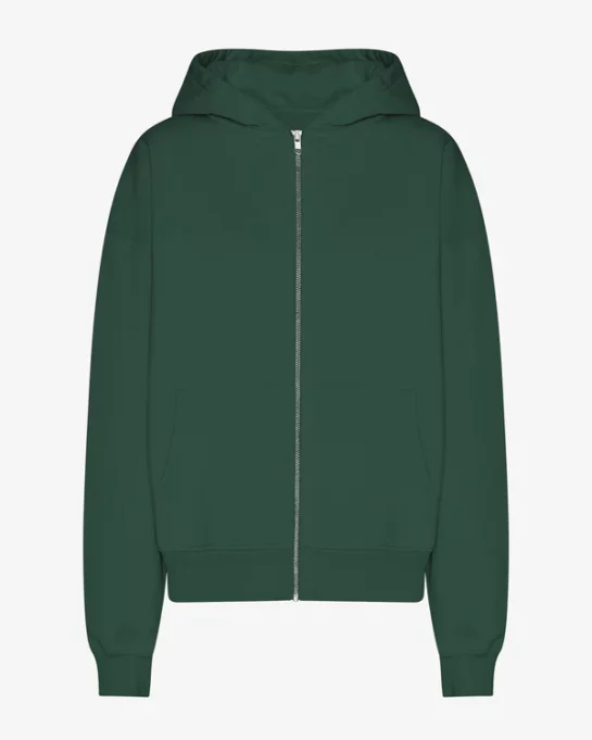 Veste Oversized à Capuche Zipée Emerald Green