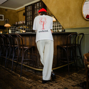 Tee shirt lobster weekend blanc