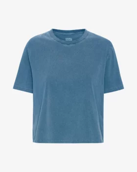 Crop shirt boxy faded indigo