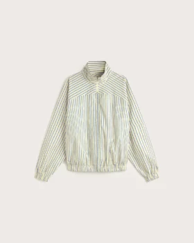 Veste monica colliure rayures jaune et bleu