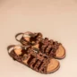 Sandales Bianca Léopard Foncé