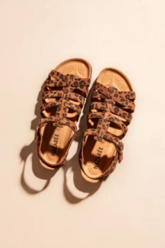 Sandales bianca léopard foncé