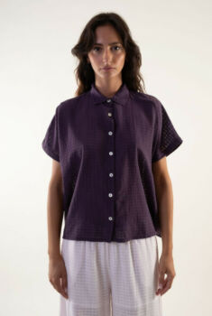 Chemise will violet prune charbon