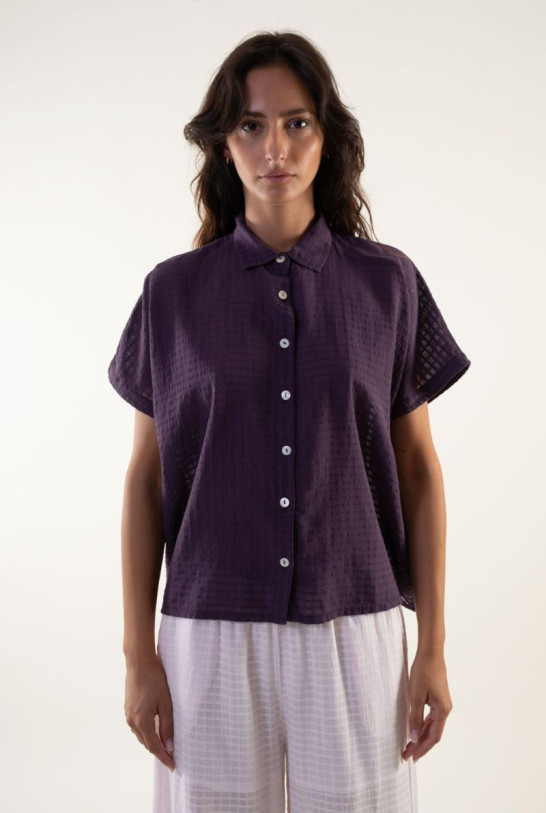 Chemise Will Violet Prune Charbon