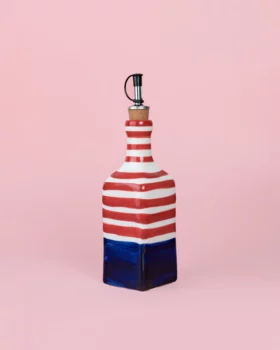 Distributeur d'huile d'olive marinière rouge bleu