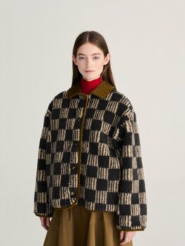 Veste damier almost moiré sherpa